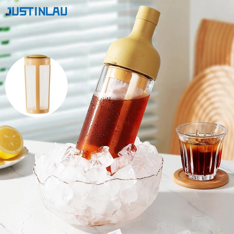 Coffee And Tea Glass - JUSTINLAU 1L เหยือกชงกาแฟสกัดเย็น กาชงชาผลไม้พร้อมตะแกรงกรอง หม้อกาแฟแก้วบอโรซิลิเกตคุณภาพสูงสำหรับร้านกาแฟ