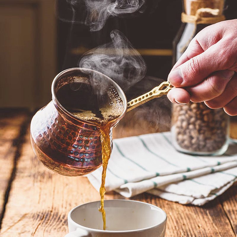 Coffee Tea Brew - กาน้ำกาแฟตุรกี, ชากาแฟนมในภาชนะทองแดงบาง, กาน้ำทองแดงแกะสลัก, กาน้ำชาแบบแขวนหูสำหรับชงด้วยมือ, กาน้ำกาแฟอิตาลี