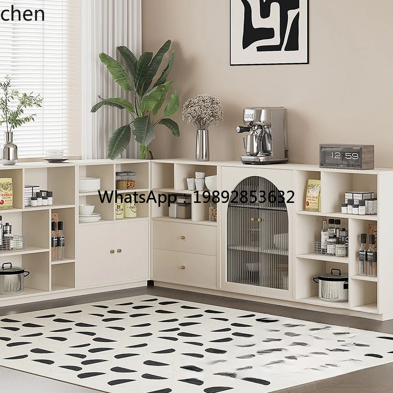 Coffee & Tea Ken'S House - ตู้เก็บของข้างเตาครัว รุ่นครีมวินด์ คอมบิเนชั่น มีช่องเก็บของด้านข้าง สำหรับเก็บชา กาแฟ