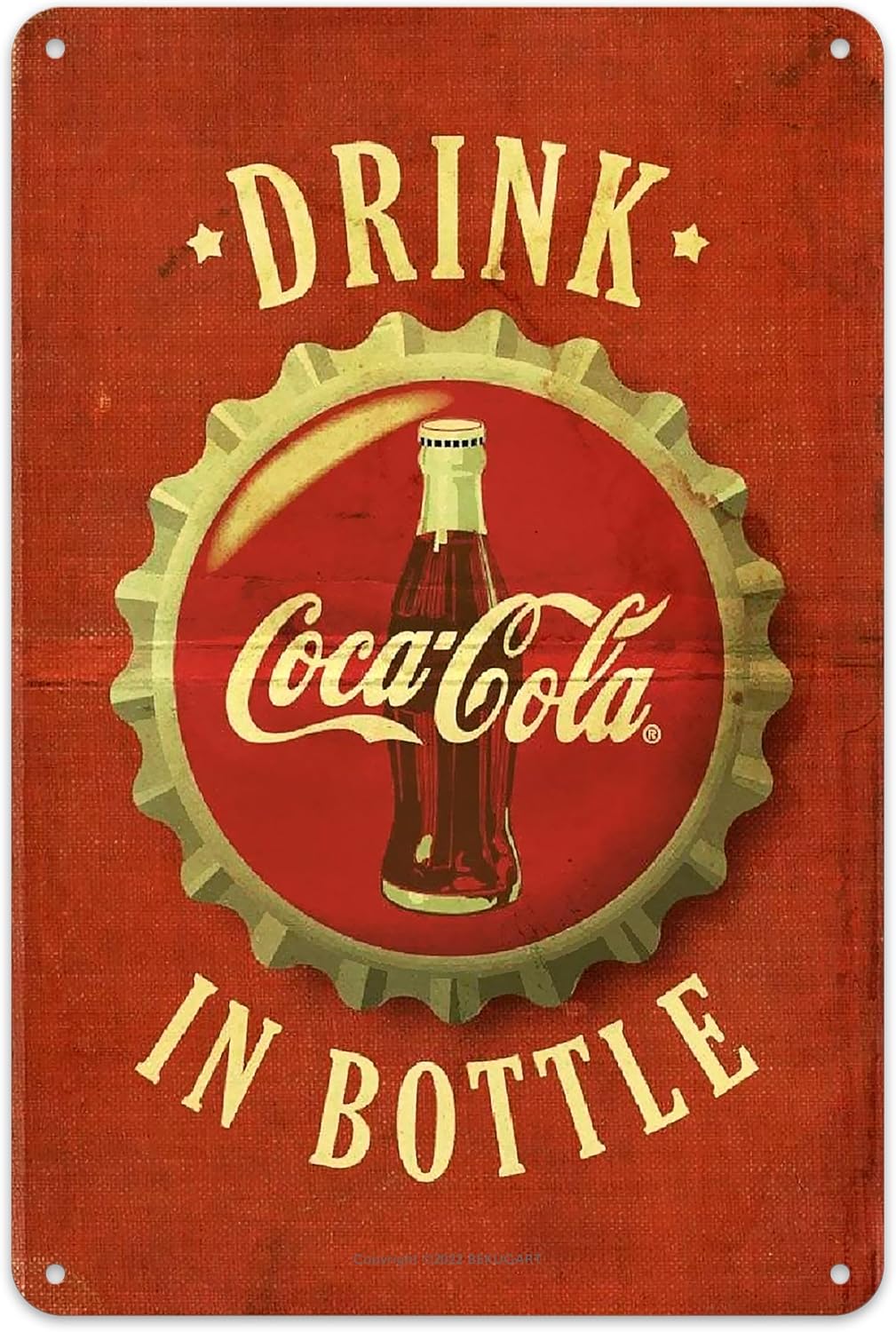 Coffee Tea Poster - ศิลปะบนผนังโลหะ Coca วินเทจ - ดื่มโคคาในขวด -