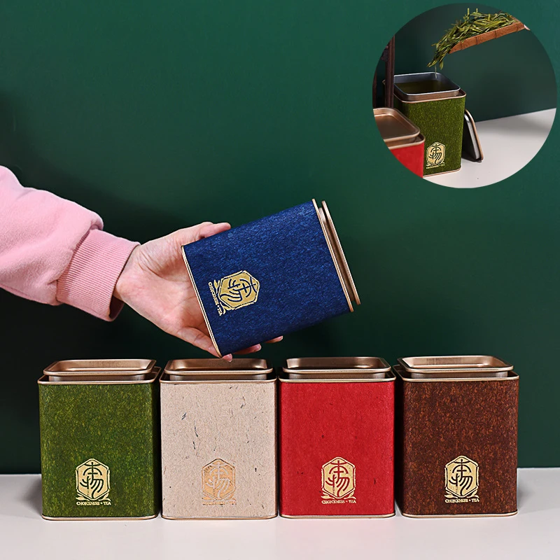 Coffee Jasmine Tea - ชากระป๋องดีบุกโลหะสแควร์ Tea Storage Jar จัสมินชากาแฟน้ำตาลเครื่องเทศกลิ่น Proof