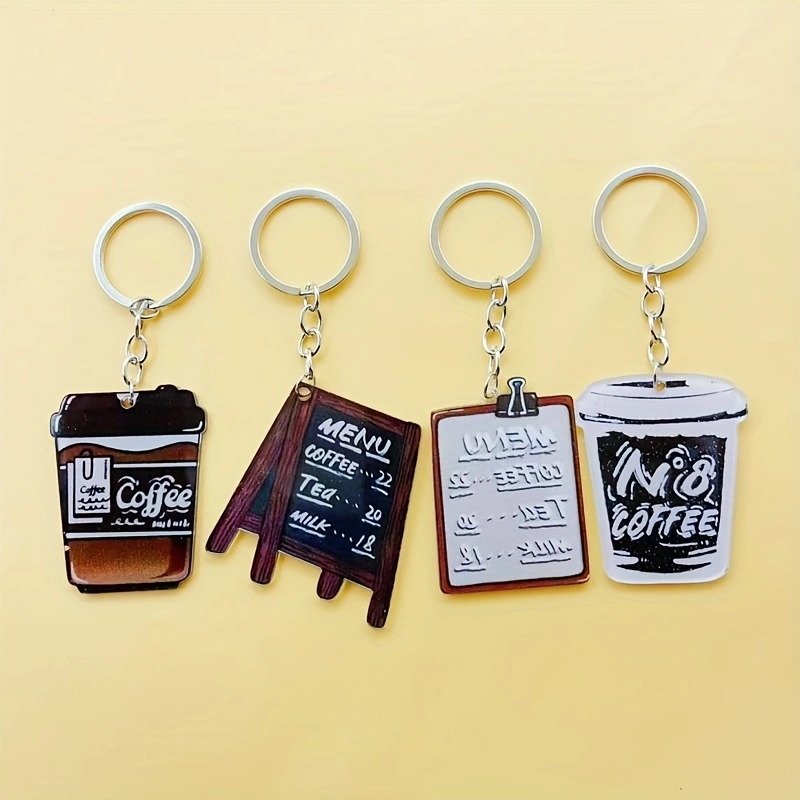 Coffee & Tea Ken'S House - พวงกุญแจแก้วกาแฟอะคริลิก 8 ชิ้น เหมาะสำหรับเป็นของขวัญงานปาร์ตี้แปลกใหม่สำหรับผู้หญิง