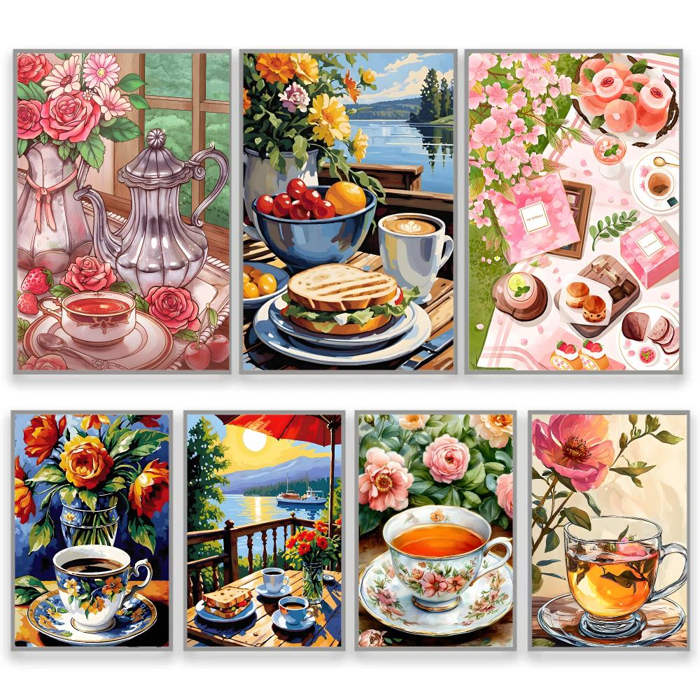 Coffee Tea Poster - แก้วกาแฟสำหรับดื่มชายามบ่าย ของตกแต่งบ้าน ของตกแต่งห้อง ของตกแต่งบ้านที่กำลังเป็นที่นิยม ของตกแต่งผนังห้องเด็กเล่น โปสเตอร์