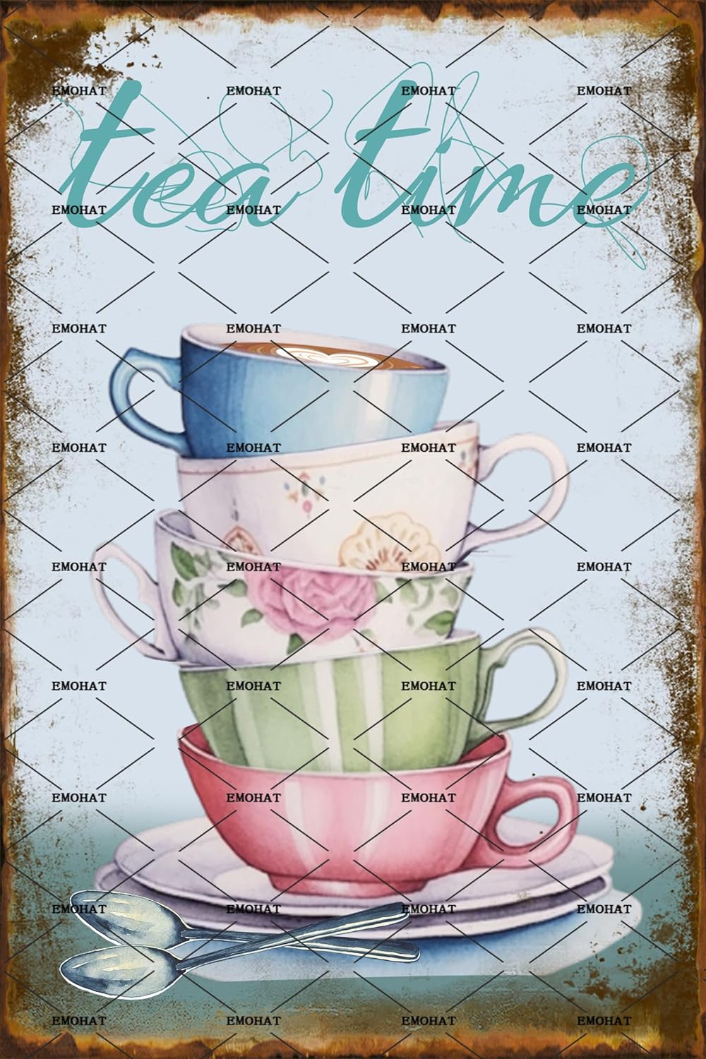 ป้ายโลหะสไตล์วินเทจตกแต่งผนัง  - Coffee Tea Poster บทวิจารณ์และราคา