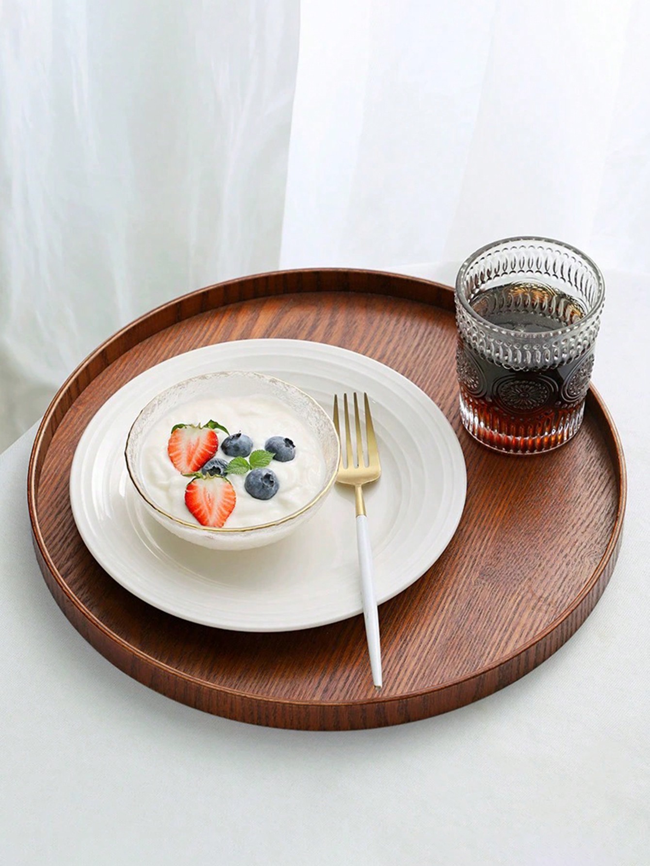 ถาดเสิร์ฟไม้ธรรมชาติ 1 ชิ้น/3  - Coffee Tea Organizer บทวิจารณ์และราคา