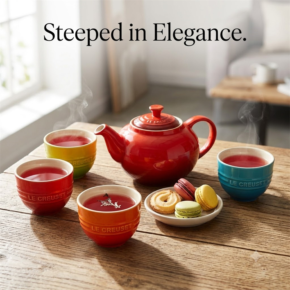 ชุดกาน้ำชา Le Creuset 5 ชิ้น ข - Coffee Tea Organizer บทวิจารณ์และราคา