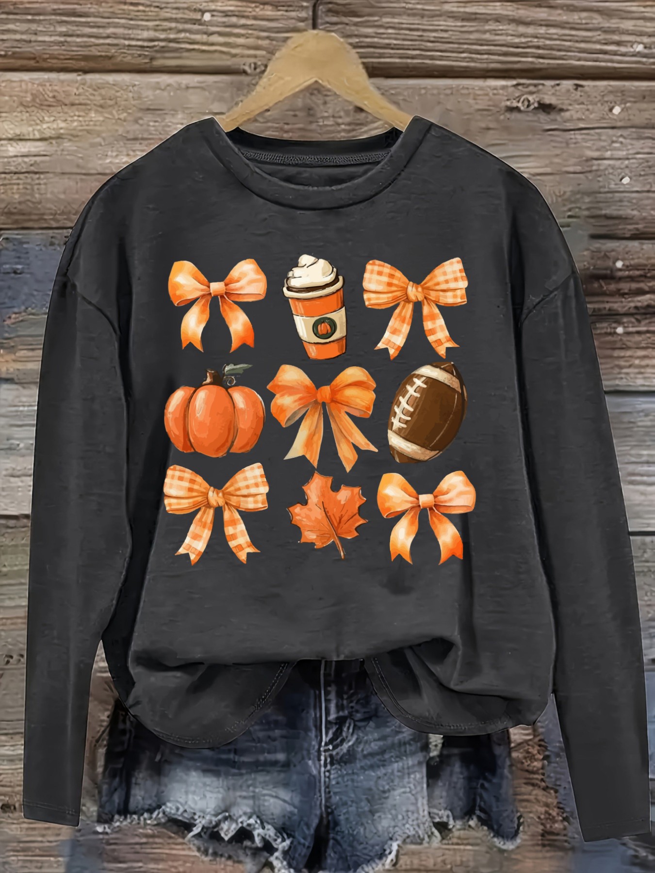 เสื้อยืดแขนยาวคอกลมลำลองสำหรับ - Coffee & Tea Ken'S House บทวิจารณ์และราคา