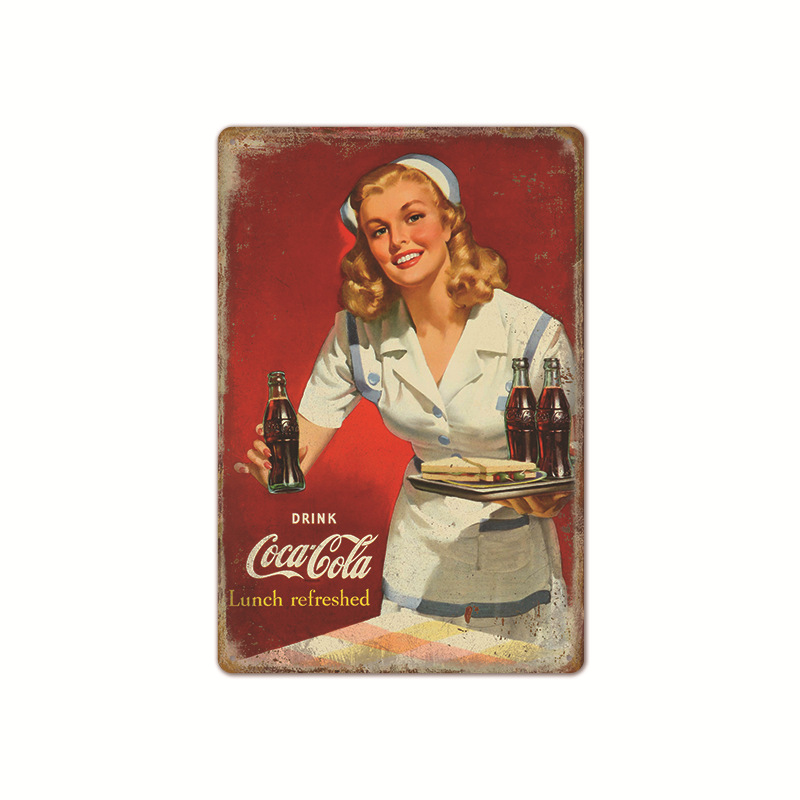 Vintage Cola โลโก้โปสเตอร์โลหะ - Coffee Tea Poster บทวิจารณ์และราคา