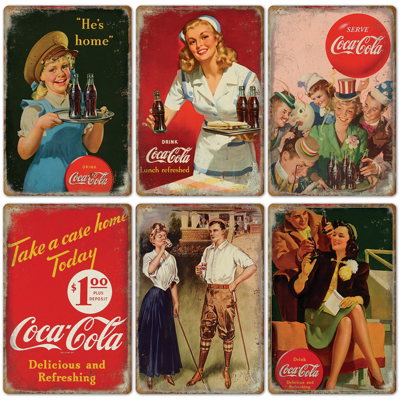 Vintage Cola โลโก้โปสเตอร์โลหะ - Coffee Tea Poster บทวิจารณ์และราคา