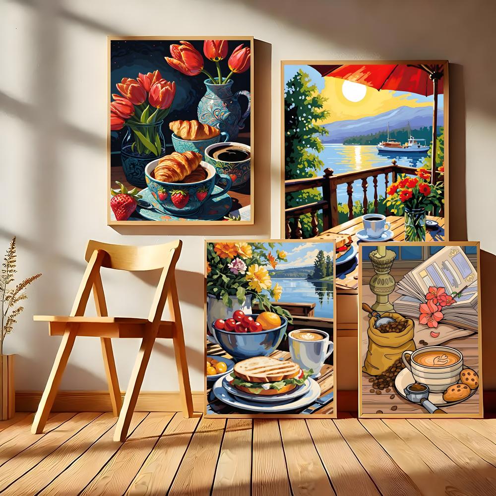 ดีไซน์แก้วกาแฟสำหรับน้ำชายามบ่ - Coffee Tea Poster บทวิจารณ์และราคา
