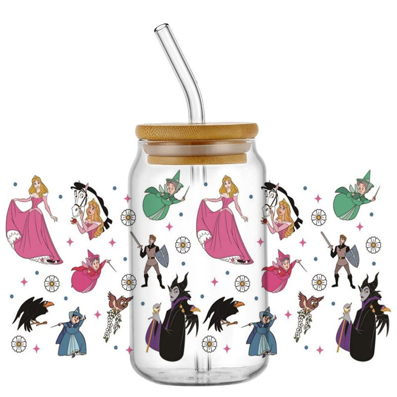 สติกเกอร์ UV DTF ลายเจ้าหญิงออ - Coffee And Tea Glass บทวิจารณ์และราคา