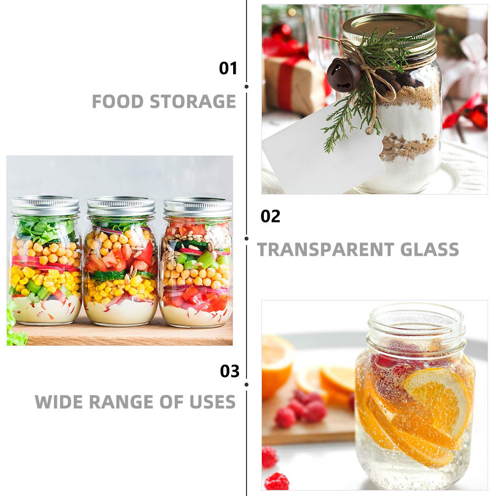 ขวดแก้วใสทรงกลม 6 ชิ้น พร้อมฝา - Coffee And Tea Glass บทวิจารณ์และราคา