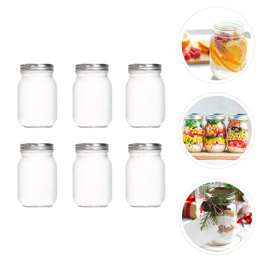 ขวดแก้วใสทรงกลม 6 ชิ้น พร้อมฝา - Coffee And Tea Glass บทวิจารณ์และราคา