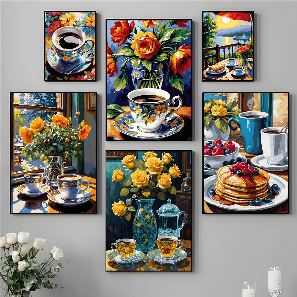 โปสเตอร์แก้วกาแฟสำหรับจิบชายาม - Coffee Tea Poster บทวิจารณ์และราคา