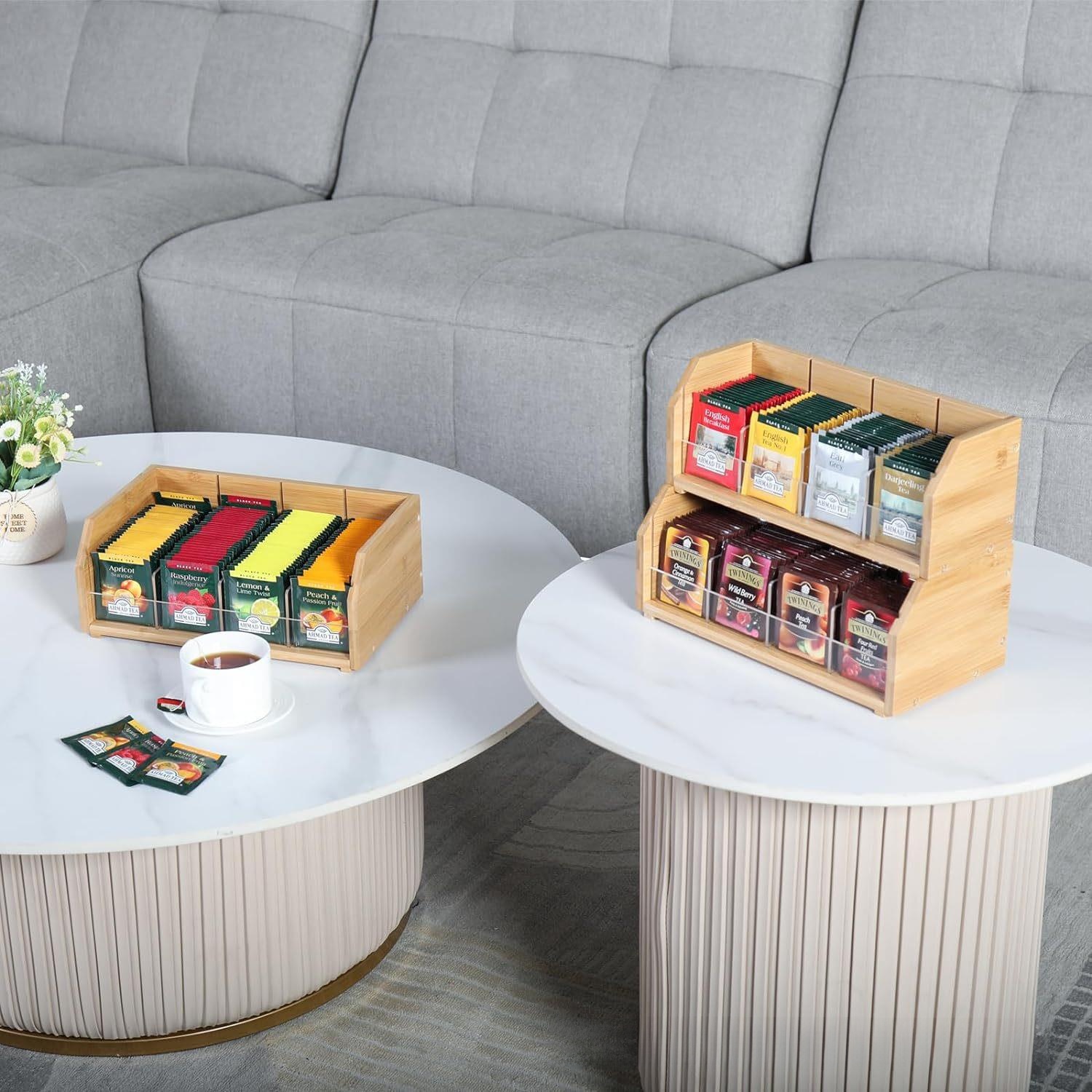 กล่องเก็บถุงชาไม้ไผ่ ชั้นวางถุ - Coffee Tea Organizer บทวิจารณ์และราคา