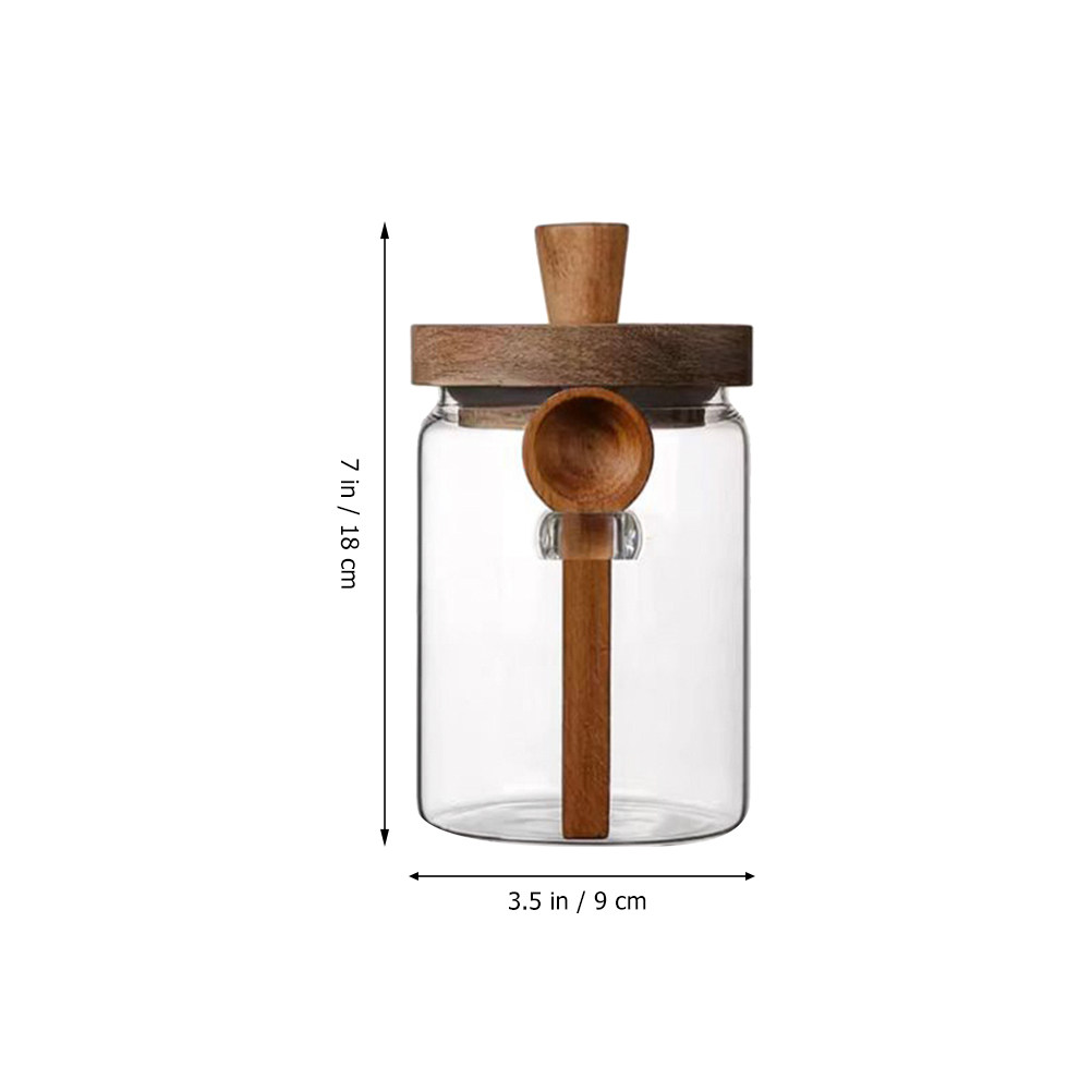 โถเก็บอาหารแก้วใสพร้อมฝาไม้ปิด - Coffee And Tea Glass บทวิจารณ์และราคา