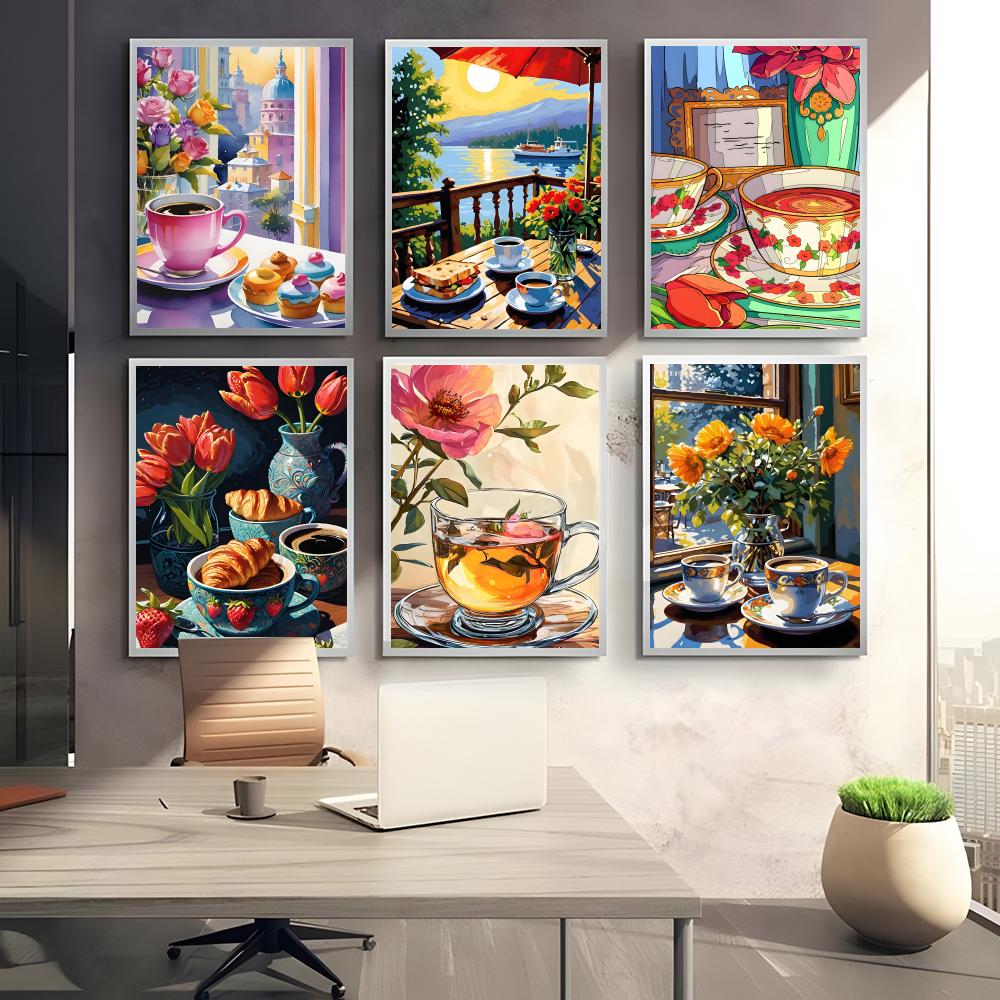 โปสเตอร์ลายถ้วยกาแฟสำหรับจิบชา - Coffee Tea Poster บทวิจารณ์และราคา