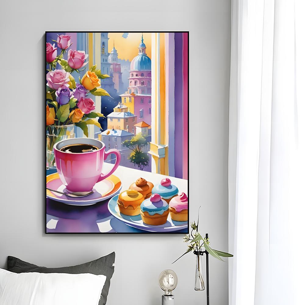 โปสเตอร์ลายถ้วยกาแฟสำหรับจิบชา - Coffee Tea Poster บทวิจารณ์และราคา