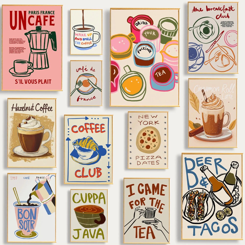 ร้านกาแฟ น้ำชายามบ่าย ครัวซองต - Coffee Tea Poster บทวิจารณ์และราคา