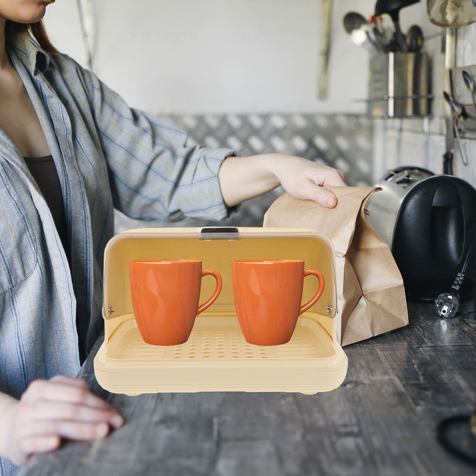 กล่องจัดเก็บแก้วพร้อมฝาปิด ชั้ - Coffee And Tea Glass บทวิจารณ์และราคา